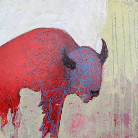 "Blue Haired Bison" By Andrea Morgan