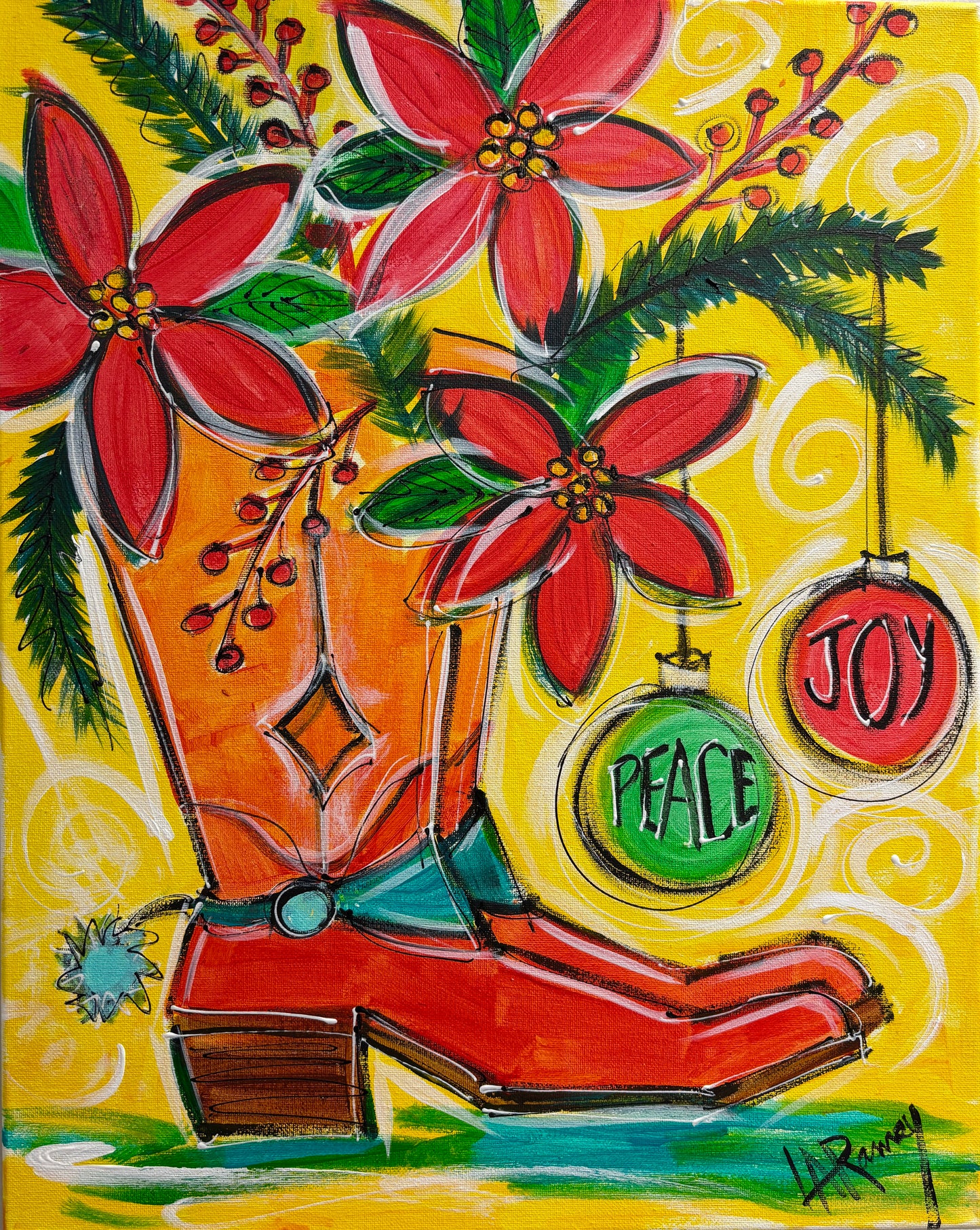 "Holiday Boots" Sip-N-Paint November 28, 6-9pm