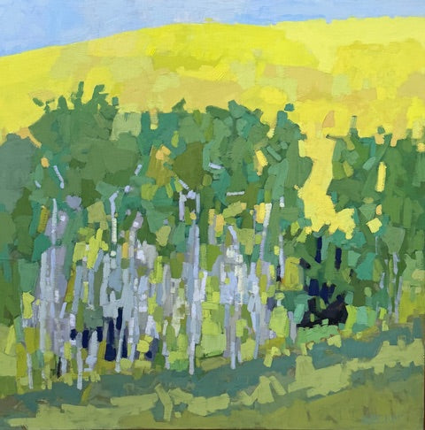 "Aspens by A Yellow Hill" By Anne Becker