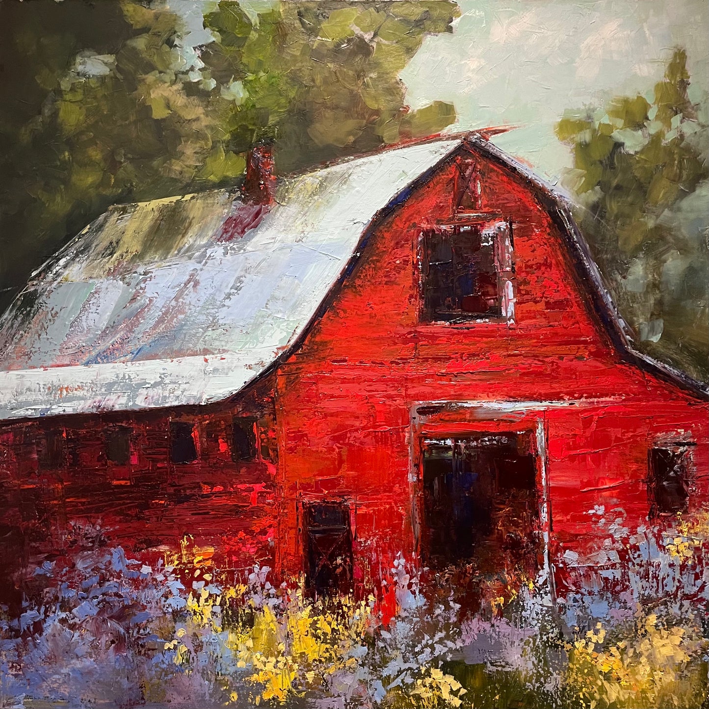 RED BARN IN SUMMER