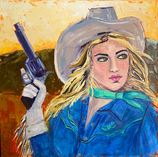 "Sassy Cowgirl" Framed Original Painting