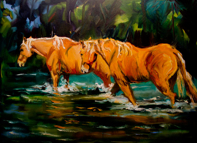 "Horse River Walk" By Diane Whitehead
