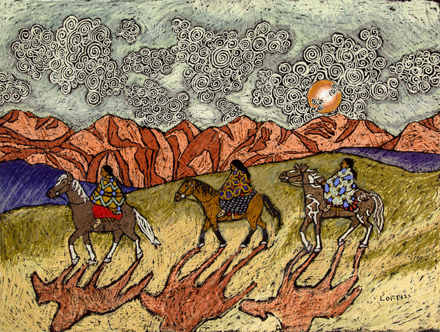 "Red Rock Horse Shadows" By Elizabeth Geers Loftis