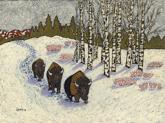 "Three Buffalo Roam" By Elizabeth Geers Loftis