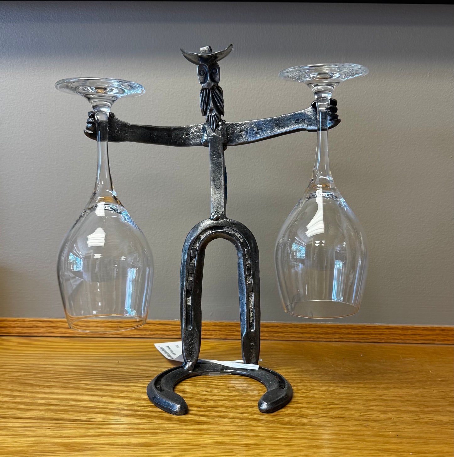 Horseshoe "Cowboy Wine Glass Holder" by Brian Crandall