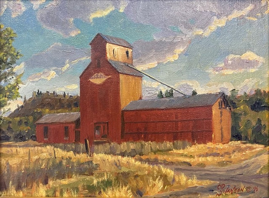 "Red Elevator, Clyde Park, MT" By David Swanson