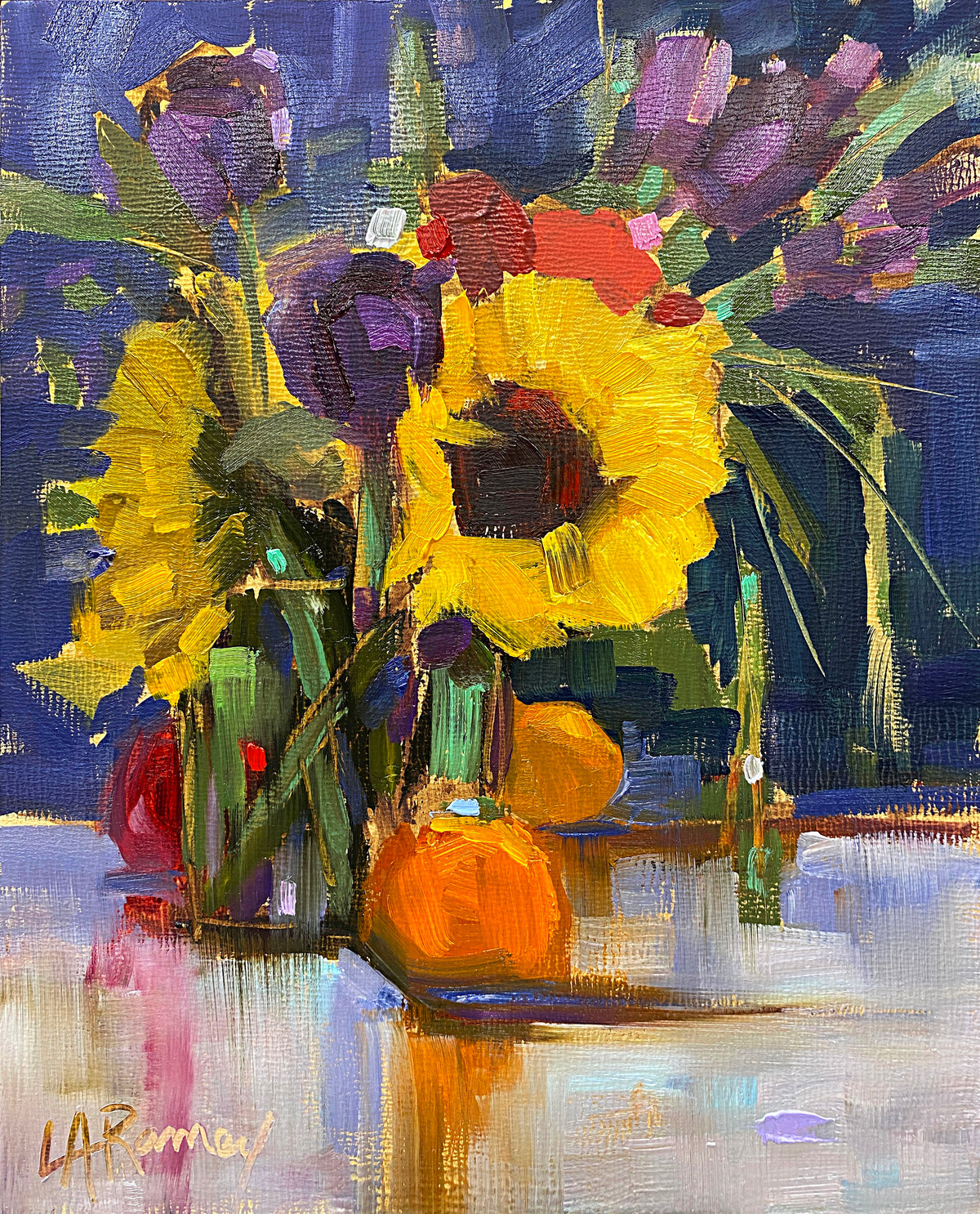 Flowers on Blue