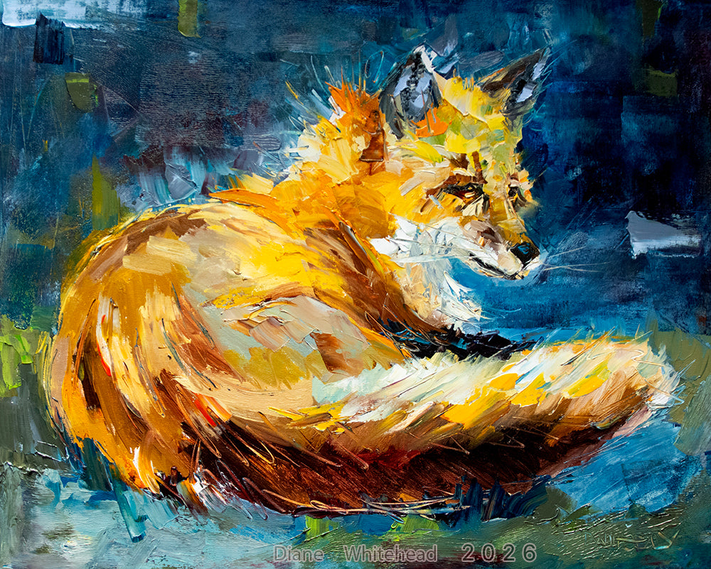 "Winter Blues Fox" By Diane Whitehead