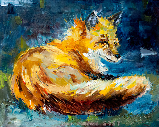 "Winter Blues Fox" By Diane Whitehead